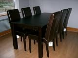 NEW 6ft OAK DINING TABLE & 6 LEATHER CHAIRS FURNITURE