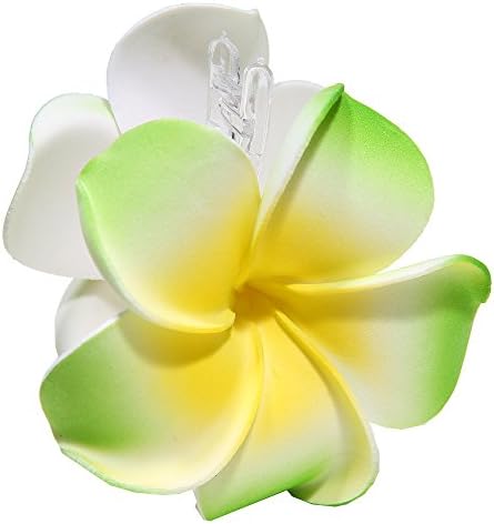 OUYAD 8CM Plumeria Foam Flower Hair Claw Green Color
