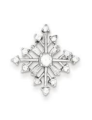 Sterling Silver CZ Snowflake Slide