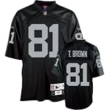 TimBrownBlackReebokNFLPremier1997ThrowbackOaklandRaidersJersey