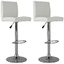2x Moderner Polster Barhocker, PU-Leder, wei� von cs-trading