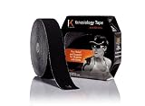 KT TAPE PRO Synthetic Elastic Kinesiology 125-Feet Jumbo Uncut Roll Therapeutic Tape, Jet Black
