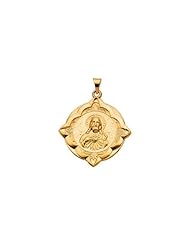 31.00x31.00 mm Sacred Heart Medal in 14K Yellow Gold