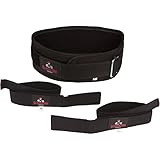 Gladiator Hardwear Low-Profile 4 Inch Lifting Belt, with Lifting Straps, for Weight Lifting or CrossFit