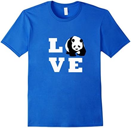 Men's Love Panda Bears T-shirt Small Royal Blue