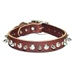 3/4 in. Regular Spiked and Studded Latigo Leather Dog Collar model 102LKS (Black, 18 in.)