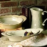 Casafina Arabesque Oval Gratin (Large) - White 15 3/4 x 7 1/2 in