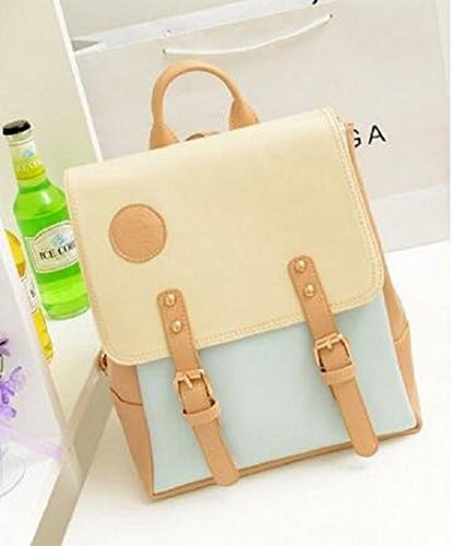 BagWin Korean Preppy Style Vintage Leather Rucksack School Girl's Backpack