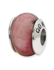 Sterling Silver Reflections Pink Serpentine Stone Bead