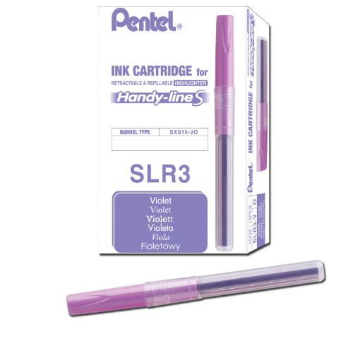 Pentel Refill for Handy-Line S Highlighter, Violet Ink, Box of 12 (SLR3-V)