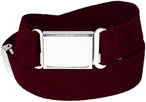 Jackster Boys 1" Elastic Adjustable Belt w/ Magnetic Buckle (Burgundy)