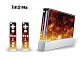 Skin Decal Cover for Nintendo Wii Console + two Wiimote Controllers - Fire  ....