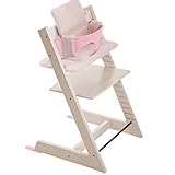 ストッケ トリップトラップ チェアセット チェア:ホワイトウォッシュ ベビーセット:ソフトピンク クッション:ピンクツイード 【3個口】