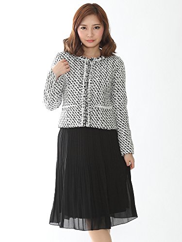 ホワイトジョーラ ( White Joola )  2種類のスカート の かわいい セットスーツ ブラック ピンク 7号 9号 11号 13号 （T23)