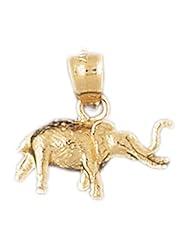 Dazzlers Solid 14 karats Gold 3D Elephant Charm Pendant available in three colors from jewelsberry (weights: 1.9 grams only)