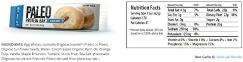 Paleo Protein Bars (20g Protein) (6 Net Carbs) (Glazed Donut) 12 Bars