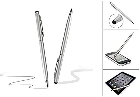 Stylus Touch Pen/writing Pen, Two in One, Capacitive Stylus for Ipad, Iphone, Galaxy, Touchscreen Device, with Ballpoint Writing Pen, Pack of 3, Black, White & Blue