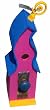 Funky Randy Birdhouse - Funky Wave Pink Blue Yellow Antique Doorknob & Plate 22" Tall R-133