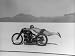 Roland Free Breaking World's Speed Record on Bonneville Salt Flats While Laying on His Bike Collections Premium Photographic Poster Print by Peter Stackpole, 18x24