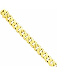 Genuine 14K Yellow Gold 16.35Mm Polished Fancy Link Bracelet 9 Inches 100% Satisfaction Guaranteed.
