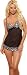 Babydoll Lingerie Set - Black Zebra Print Intimate Apparel Sleepwear with Thong