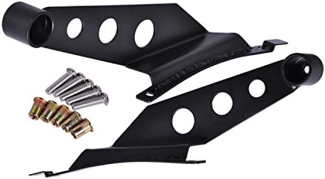 Ohmu 09-15 Dodge Ram 1500/10-15 Dodge Ram 2500 3500 Pick Up Truck Roof Upper Windshield Mounting Brackets Kits for 50 Inch Curved Led Work Light Bar Chevy Truck Suv Lighting