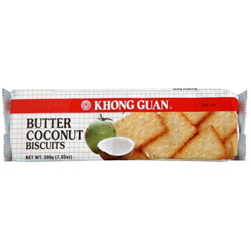 Khong Guan Biscuits, Butter Coconut, 7.05-Ounce Pack (Pack of 24) by Khong Guan
