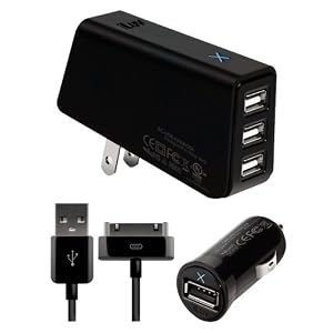 iLuv Compact USB Power Charger with Sync Cable for iPhone® - Black (iCC164)