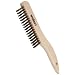 Weiler Wire Scratch Brush with Shoe Handle, Stainless Steel 302, Straight Wire, 0.012" Wire Diameter, 1-3/16" Bristle Length, 5" Brush Face Length