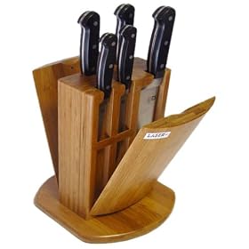 Richardsons Lazer Professional Bamboo Knife Block and 5 Knives