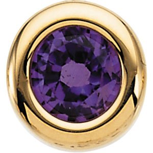 14K Yellow Gold Imitation Birthstone Pendant Slide March