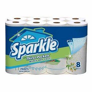 Sparkle Paper Towels-Prints, 8 rolls