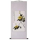Handmade Chrysanthemum Scroll Wall Art Painting