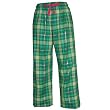 Green Envy glitter sparkle tartan plaid check tie cord flannel cotton pants for lounging, sleep, sports. Unisex relaxed fit,