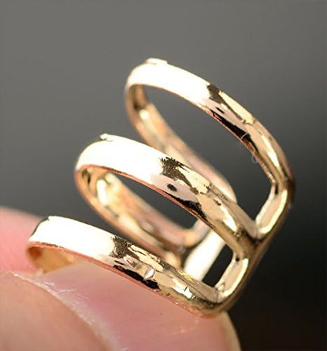 ACEFAST Jewelry Fashion Punk Rock Gold Plated U Ear Cuff Clip Stud Earrings (Golden)