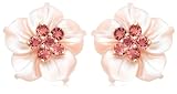 14k Yellow Gold Pink Tourmaline Earrings w/ Pink Mother of Pearl Earring Jackets