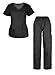G Med Women's Ultra Soft Missy 2 Pockets Top & Pants Fashion Scrub Set