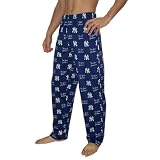 Mens MLB New York Yankees Comfortable Cotton Sleepwear / Pajama Pants - Blue (Size: M)