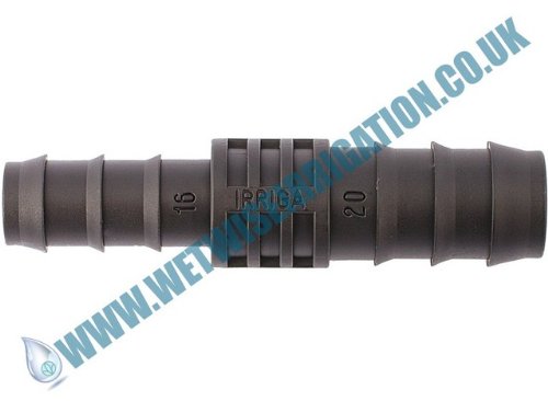 Pipe Fitting - 16mm - 25mm Barbed Straight Reducing Connector (2 pack), Irrigation Pond Feature