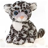 9" Sitting Snow Leopard with Big Eyes Plush Stuffed Animal Toy by Fiesta Toys