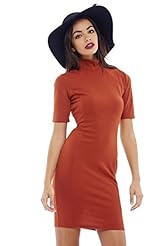 Modest High-Neck Turtleneck Cotton/Polyester/Spandex Bodycon Dress 