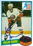 Ken Morrow Autographed/Hand Signed Hockey Card (New York Islanders) 1980 Topps #9