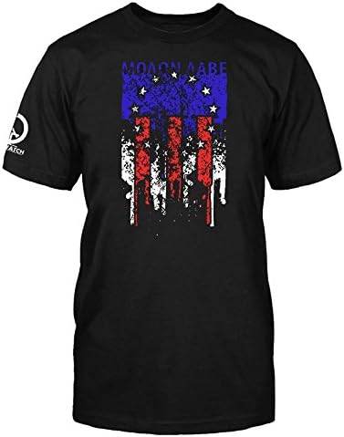 OVERWATCH Men's 3P Drip RWB Flag Shirt, Black, Medium