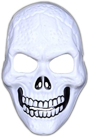 Arelang Halloween White Grim Reaper Mask Masquerade Mask Skull Warrior Full Face Mask CS Skull Mask(White)