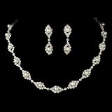 Bridal Jewelry Set Austrian Crystal Rhinestone Pearl WT