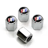 Buick Black Logo Chrome Tire Stem Valve Caps by Elite Wheels & Tyres
