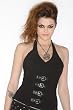 Carmin Rocker Chick Halter Top Corset Top Buckle detailing