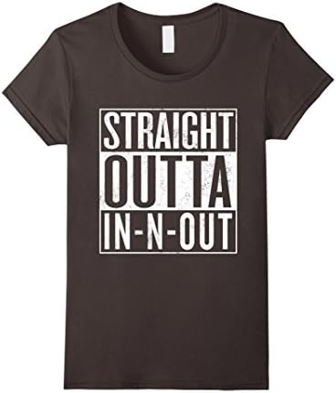 Women's STRAIGHT OUTTA IN-N-OUT T-shirt / Vintage Look Medium Asphalt