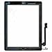 Mimi Touch Screen Digitizer Assembly for Black Apple iPad 4 Model A1458, A1459, A1460 + Home Button + Face Camera Frame + Adhesive Tape