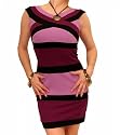 Blue Banana Lilac and Plum Figure Hugging Mini Dress